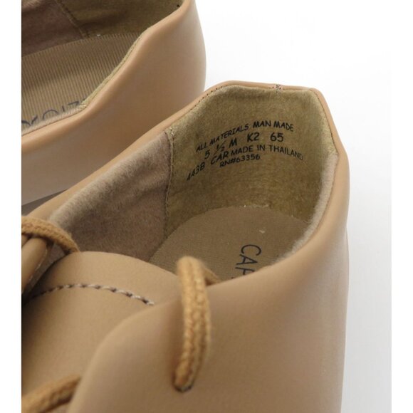 Capezio Adult Oxford Tan Lace-Up Tap Shoes Size 5.5M Synthetic Material NWOB - Picture 4 of 7